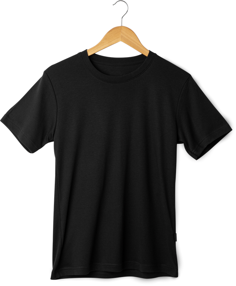 Black T shirt mockup hanging, Realistic t-shirt